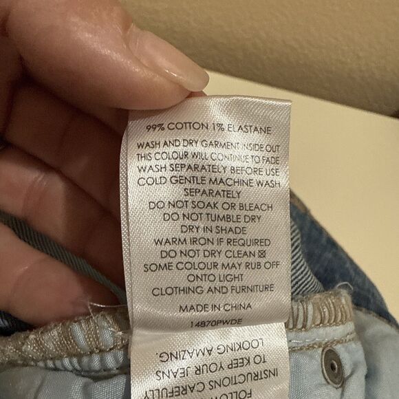 DECJUBA Jeans Boyfriend Mid Rise Ankle Distressed Blue Denim AUS Size 8 US 4 New - Picture 10 of 11